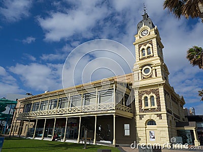 The Glenelg Town Hall on Moseley Square in the City of Holdfast Bay at Glenelg. Editorial Stock Photo